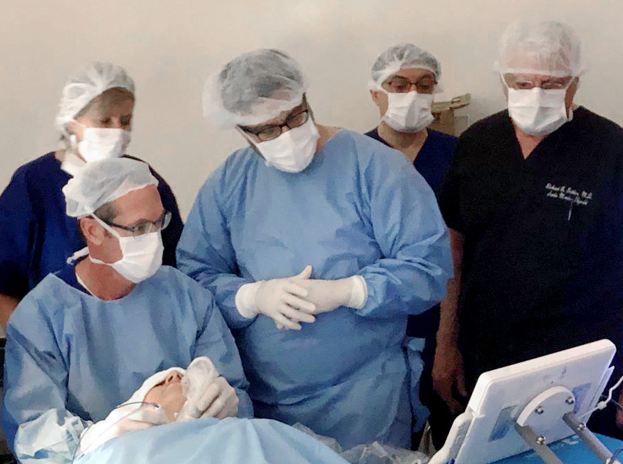 Dr. Harding Performing Radiofrequency Ablation In Rio de Janeiro