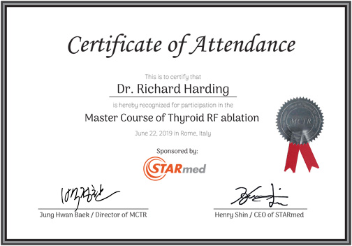 Master Course Of Thyroid Ablation Award
